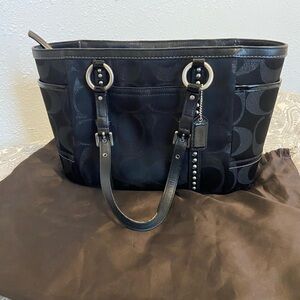 Coach Black sparkly holiday tote